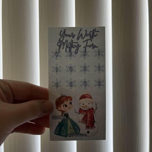 May include: A rectangular card with the text "Your Worth Melting For..." and snowflake graphics. The card features illustrations of a princess and a snowman. The card reads "Saves $30".