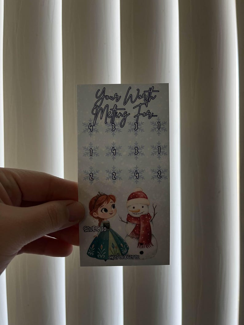 May include: A rectangular card with the text "Your Worth Melting For..." and snowflake graphics. The card features illustrations of a princess and a snowman. The card reads "Saves $30".