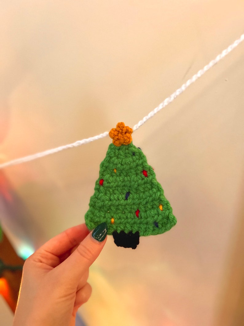 Crochet Christmas Tree Garland Handmade Etsy