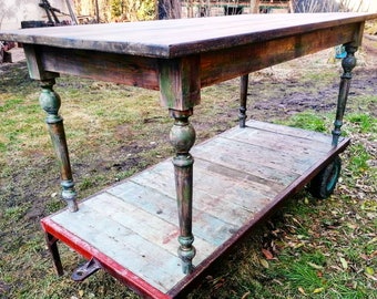 COUNTRY DINING TABLE made of old wood