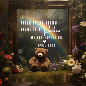 Baby Announcement digital, Pregnancy Announcement digital, Socialmedia pregnancy, Rainbow pregnancy announcement, Rainbow baby Announcement