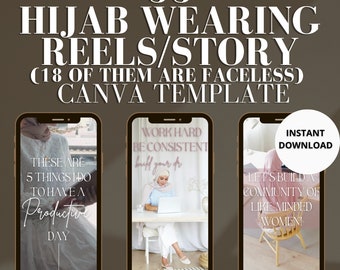 HIJAB WEARING Social media-stockvideo's, IG-spoelen, covers, Instagram-marketing, esthetiek, moslim Instagram-inhoud, vrouwen met hijab-haspels