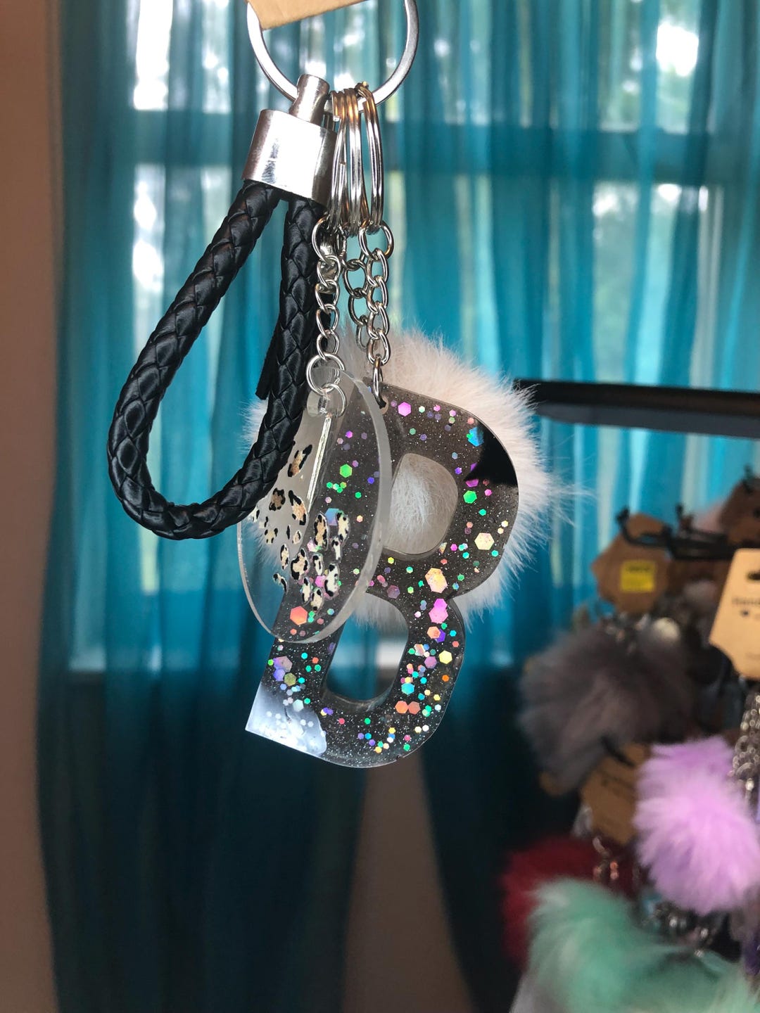 Resin Alphabet Keychain - B - Etsy