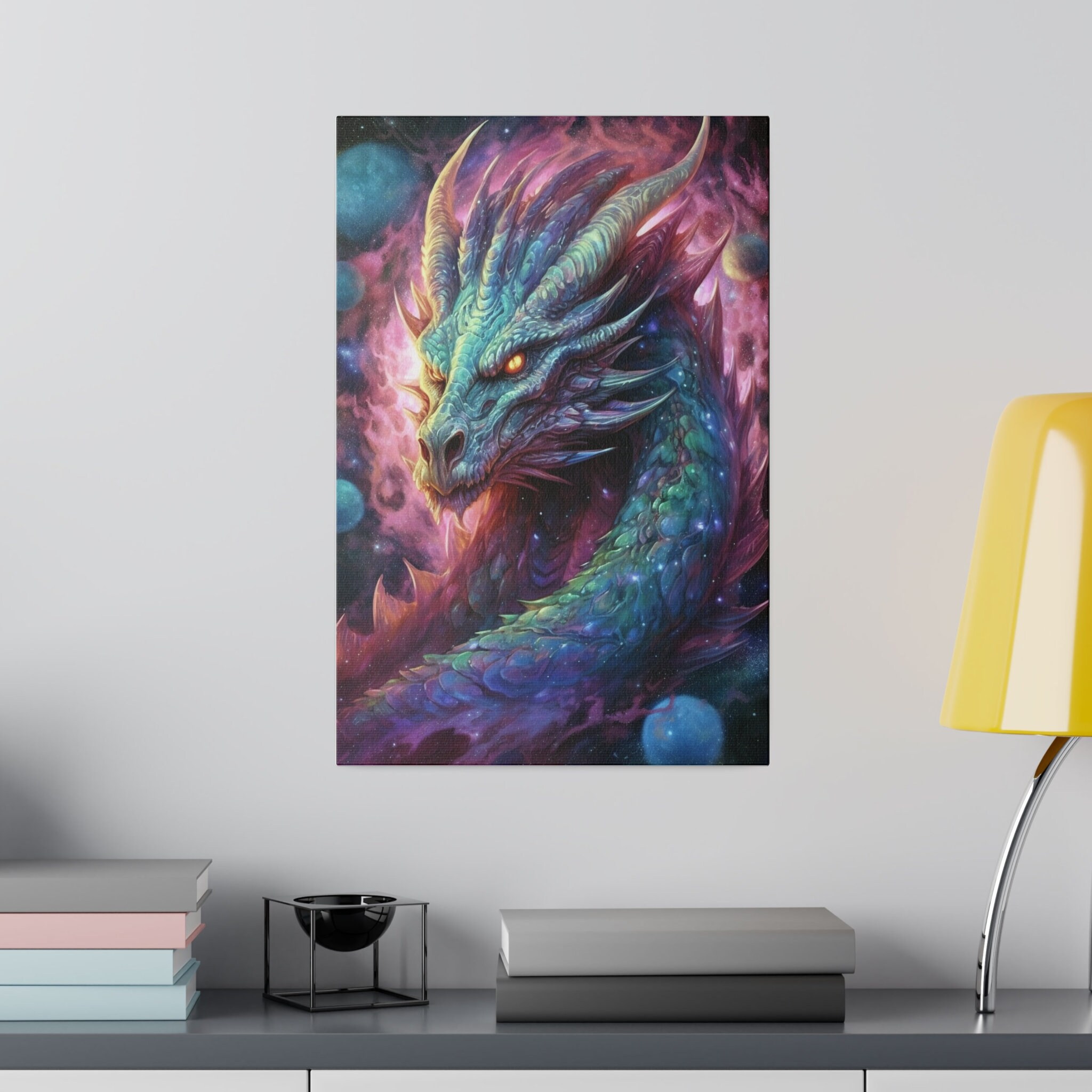 Celestial Dragon: Premium Fantasy Canvas Print - Starry Sky Dragon Wall ...