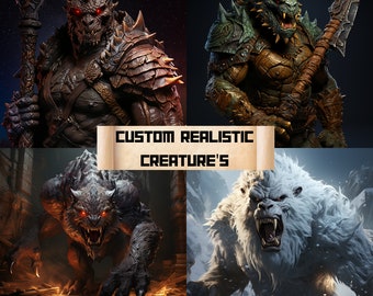 Custom Fantasy Creature Art, DnD Monster Design (Digitaler Download)