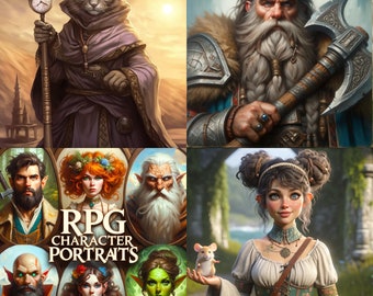 Benutzerdefinierte Fantasy Charakter Design Porträts Digitale Kunst Aufträge, benutzerdefinierte Kunst DnD Prop Geschenk, DnD Zubehör, RPG-Charakter Aufträge