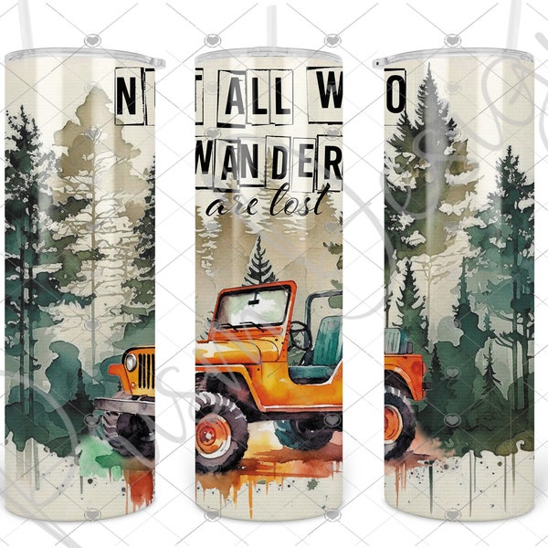 20 oz. Jeep Sublimation Wrap, 20 oz. Sublimation Tumbler,  Fall, Adventure, Cozy