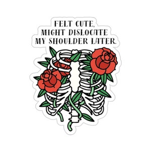 Ehlers Danlos syndrome sticker Felt Cute Might Dislocate Shoulder Later ehlers-danlos sticker chronic illness spoons shirt zebra Stickers
