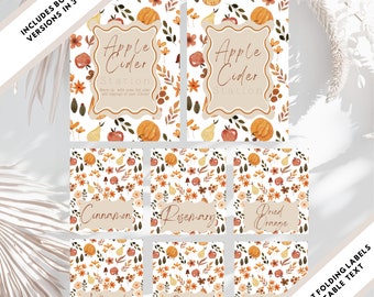 Editable hot apple cider bar apple cider station sign menu labels baby shower hot cider favor outdoor wedding  bonfire fall shower Printable