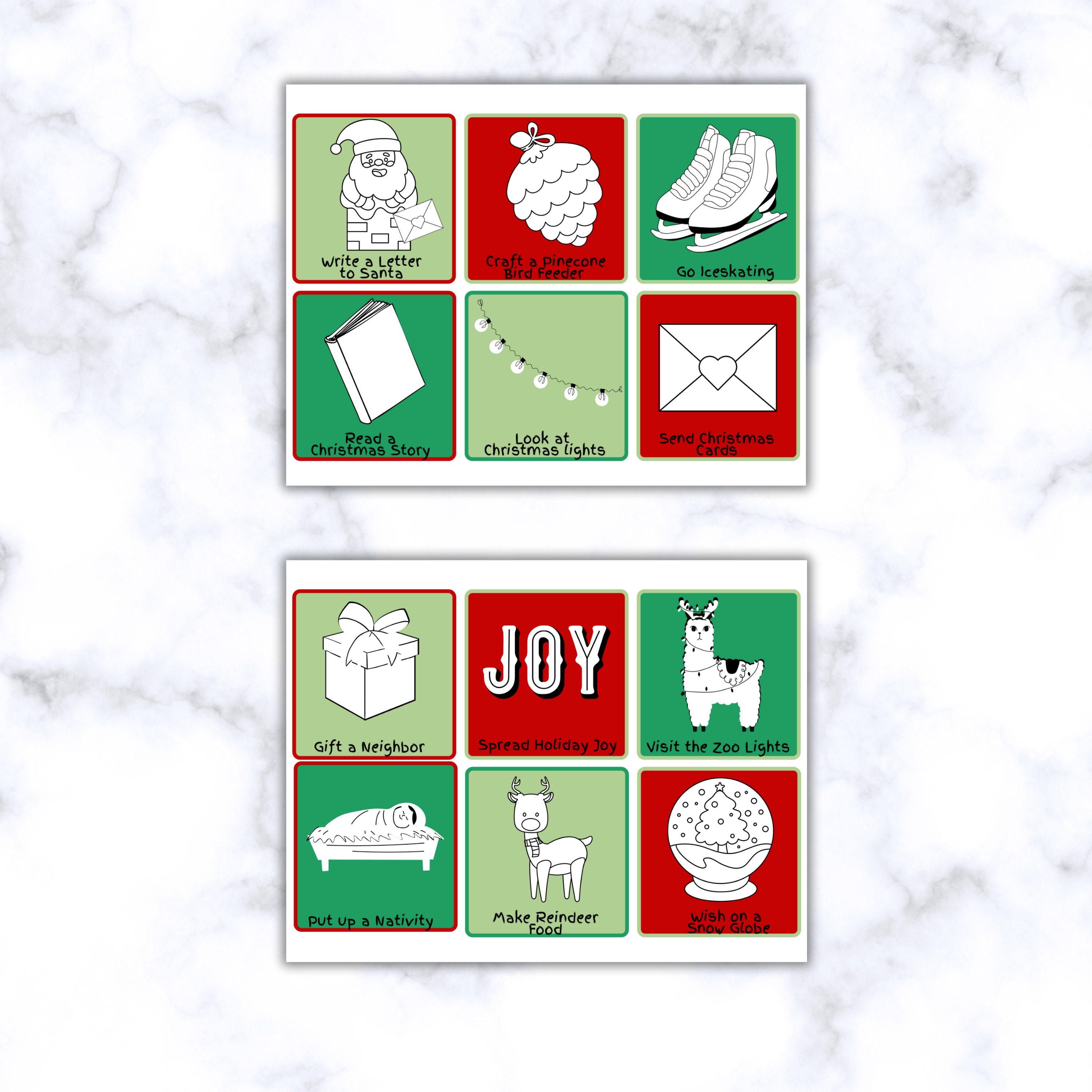 Printable Advent Activities Cards ,editable Christmas Advent Calendar ...