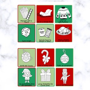 Printable Advent Activities Cards ,editable Christmas Advent Calendar, Holiday Traditions Winter ...
