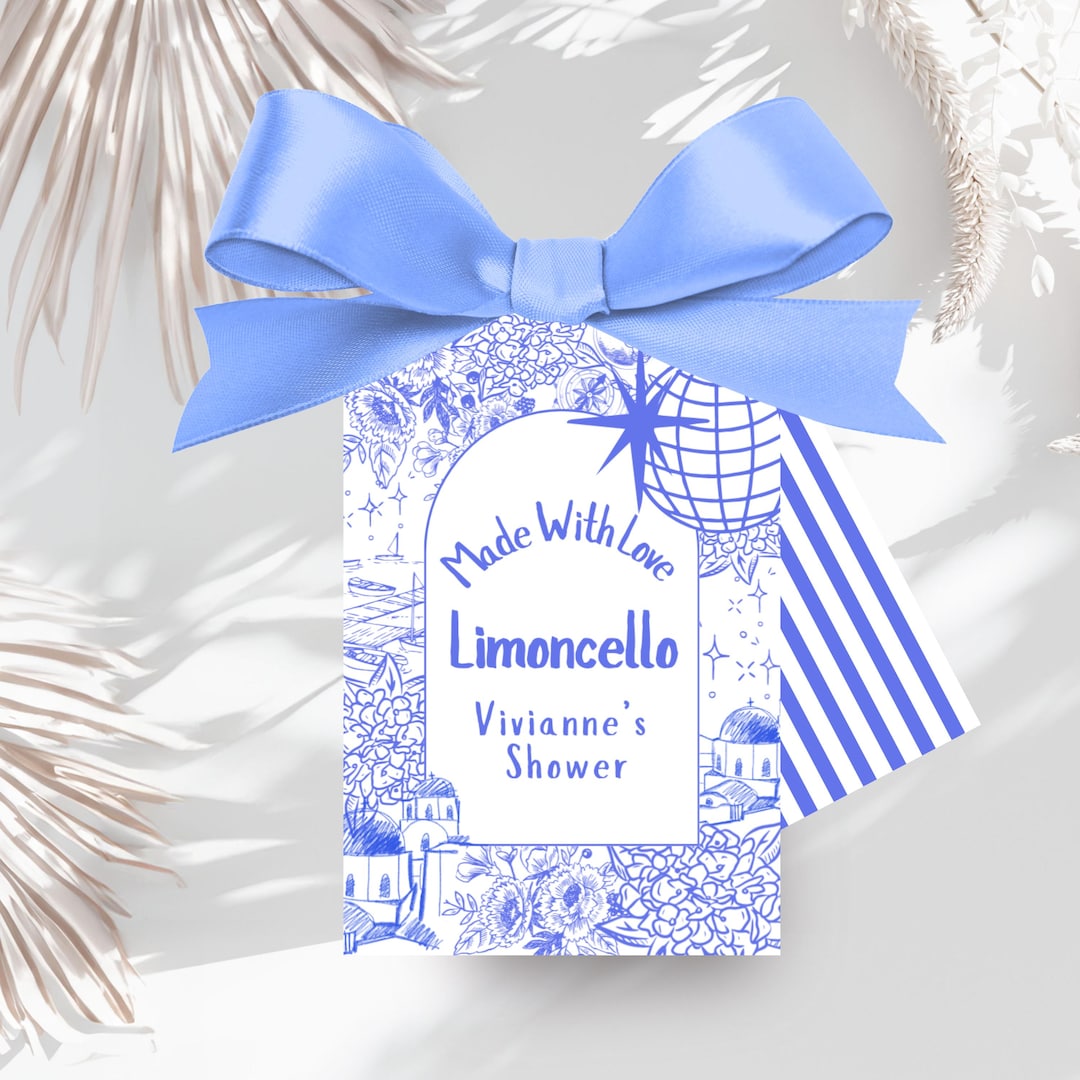 Editable-mamma Mia Limoncello Food Label Sticker Greek Disco Themed ...