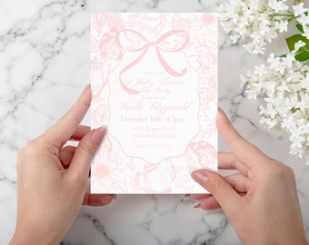 Tea Party Baby Shower Invitation, Spring Floral (Digital)