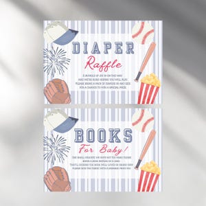 Bewerkbare kleine groentje boeken voor babyshower luier loterij honkbal kleine slugger thema elegante baby invoegen partij afdrukbaar