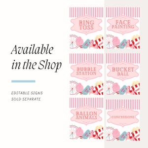 Editable carnival invite carnival theme birthday invitation the greatest vintage circus ticket retro party pastel circus Instant Download image 8