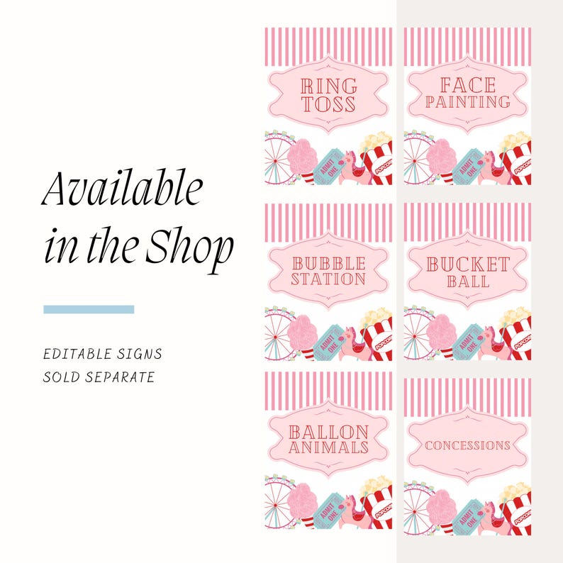 Editable carnival invite carnival theme birthday invitation the greatest vintage circus ticket retro party pastel circus Instant Download image 8