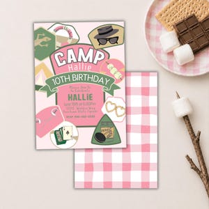Föräldrafällans födelsedagsinbjudan: Camp Walden-fest, redigerbar Canvas-mall (digital nedladdning)