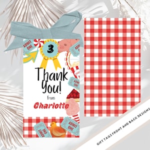 County Fair Party - bearbeitbarer Geschenkanhänger -Eintrittskarte - Fair Label - Schweinepartydekor - Canva druckbare Einladung - Sofortdownload