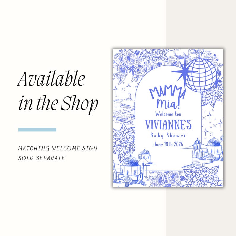 Editable-mamma Mia Game Printable Well Wishes Baby Playlist Greek Disco ...