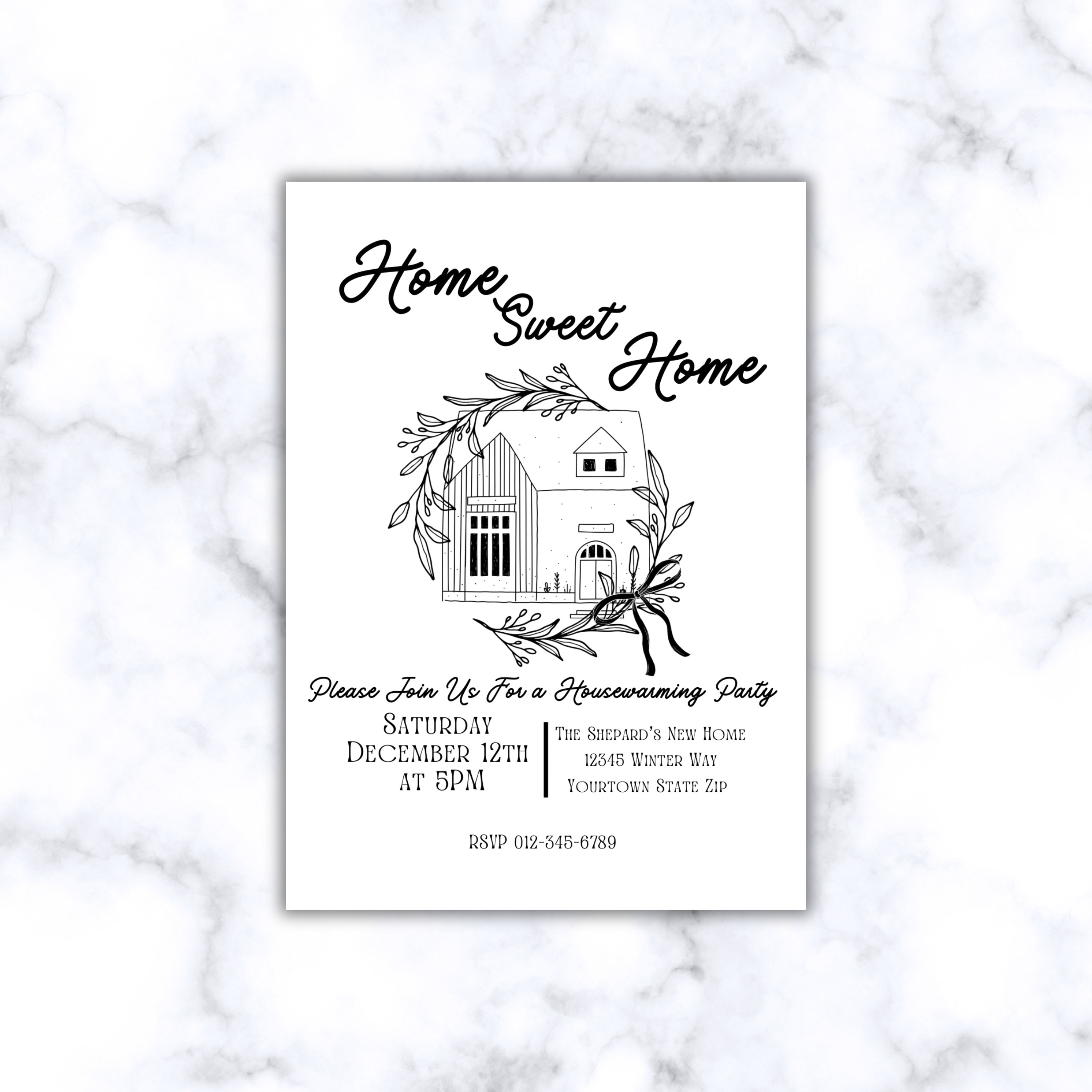 Editable Modern House Warming Party Invite Open House Party Etsy