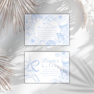 Livres modifiables Bonjour Bebe Paris baby shower oh La la bow livres pour bébé tour eiffle bleu Français sur le thème de la tombola de couches pour bébés