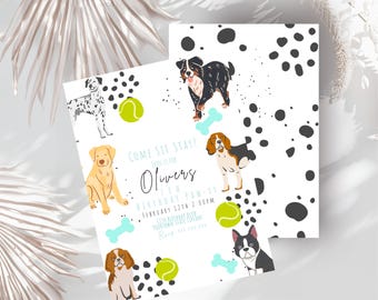 Dog Birthday Party Invitation – Puppy Pawty Invite (Digital Download)