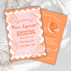 Convite editável para Aperol Spritz, rabisco desenhado à mão, sensação de despedida de solteira com espumante, itinerário para despedida de solteira com Spritz - para impressão