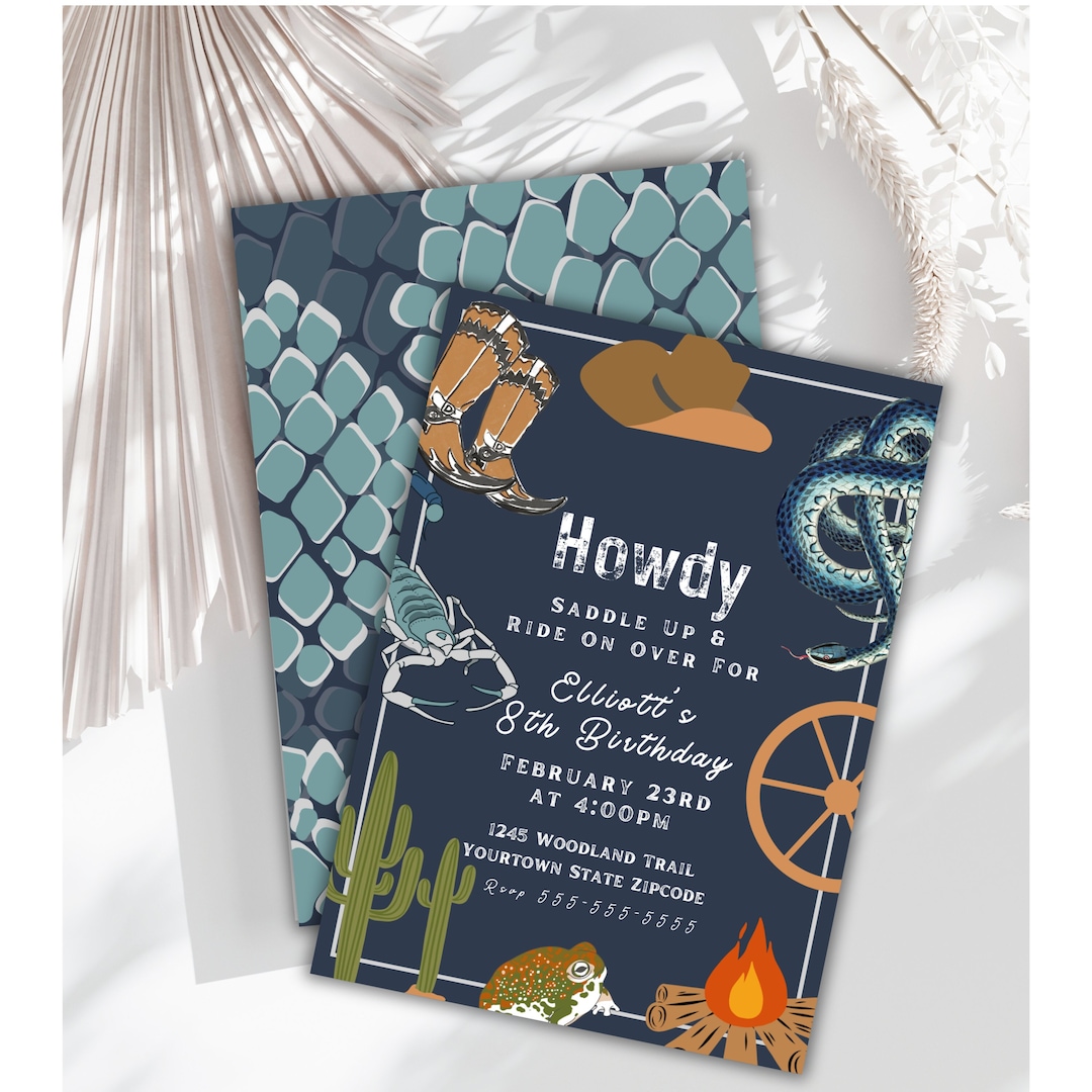 Editable Rodeo Themed Western Invite Desert Party Wild Wild West ...