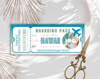 Plantilla de tarjeta de embarque editable, tarjeta de embarque para viaje sorpresa, boletos de avión personalizables, tarjeta de regalo para boletos de avión, regalo para viajes y vacaciones.