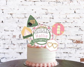 Adorno para tarta de cumpleaños de Parent Trap: Decoración para fiesta de Camp Walden (Descarga digital)