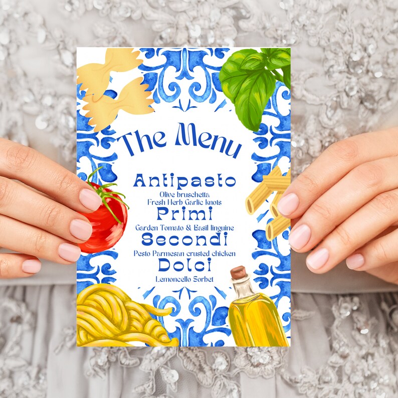 Editable- Italian Dinner Party Invite , Menu , Pasta Birthday Thats ...