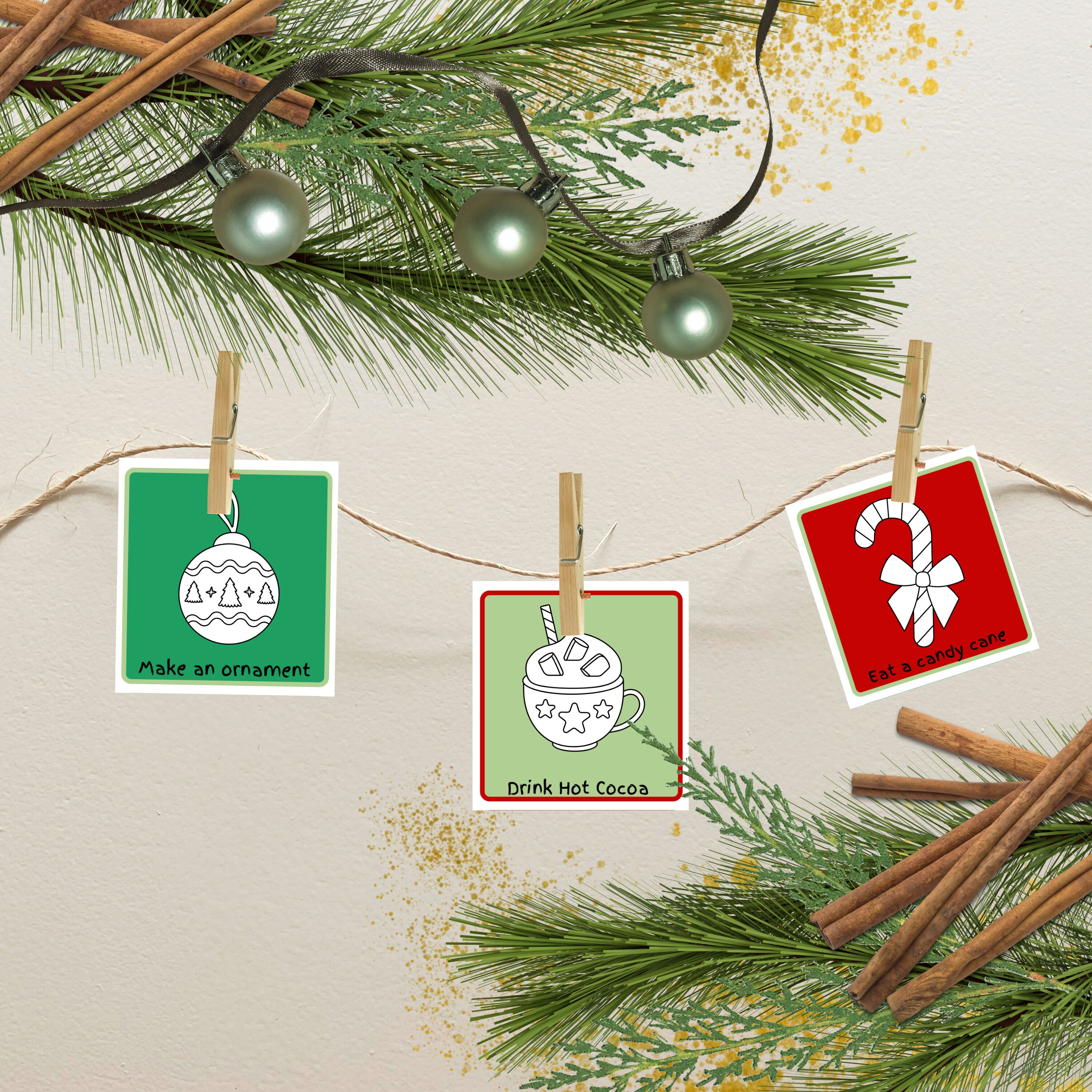 Printable Advent Activities Cards ,editable Christmas Advent Calendar ...