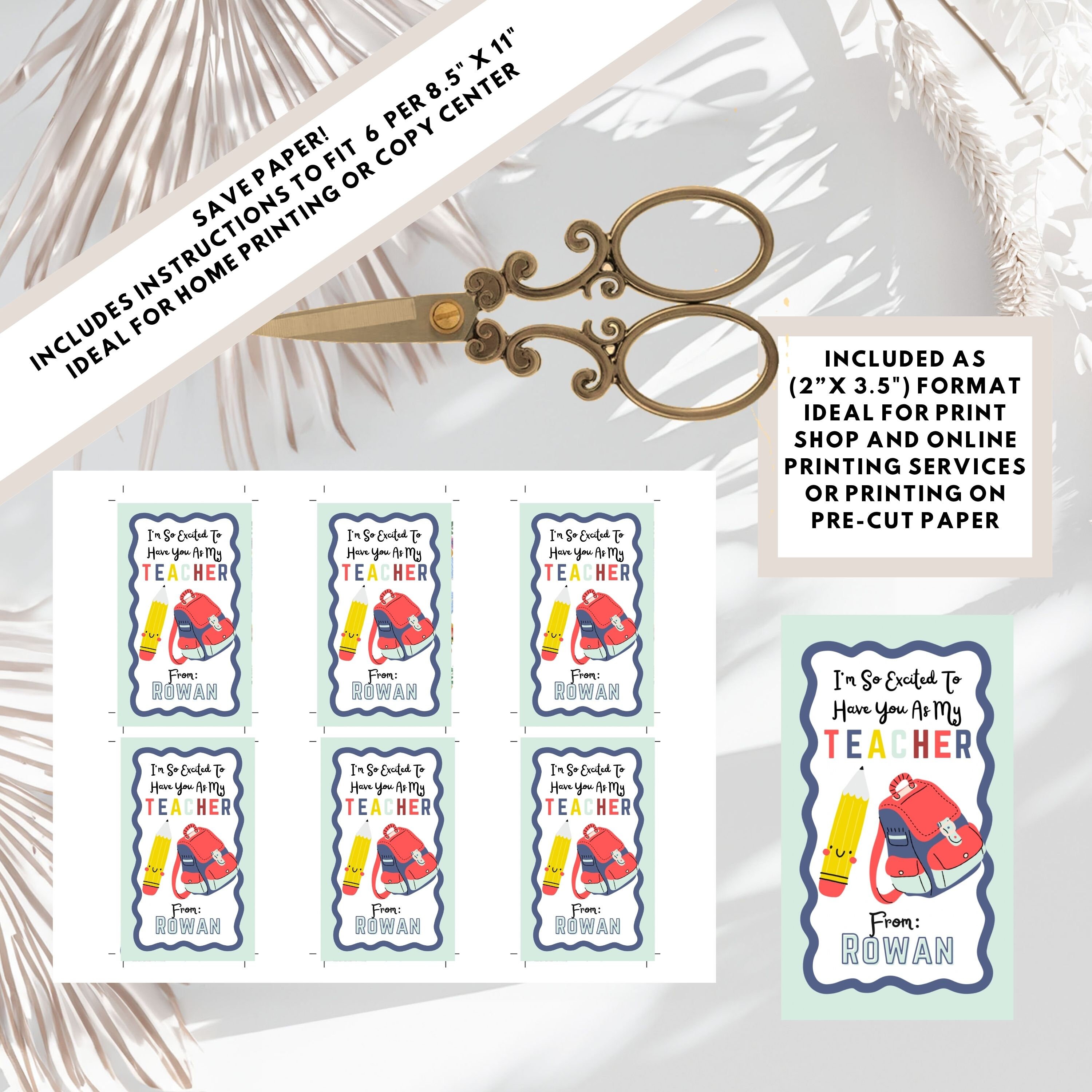 Editable Teacher Gift Tag, Back to School Printable (canva Template) - Etsy