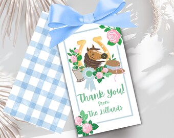 Editable derby day favor tag horse race run for the roses derby goodie bag  kentucky derby themed  derby party thank you talk derby to me