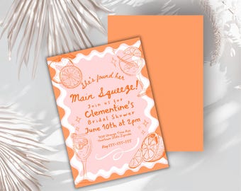 Bewerkbare-Italiaanse spritz uitnodiging doodle handgetekende gevoel spritzy vrijgezellenfeest belangrijkste squeeze bruiloft oranje spritz uitnodiging afdrukbaar
