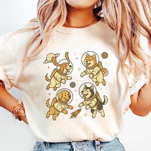 Dogs in Space Shirt, Funny Dog Astronaut Tshirt, Retro Pet Lover Gift Tshirt, Funny Dog Tshirt, Dog Lover Gift, Space Dog Tee, Pet Lover Tee