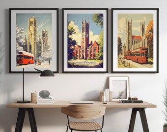 Set of 3 Digital Posters of University of Manchester