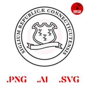 Connecticut State Great Seal Logo Emblem Digital Vector .ai, .svg, .png