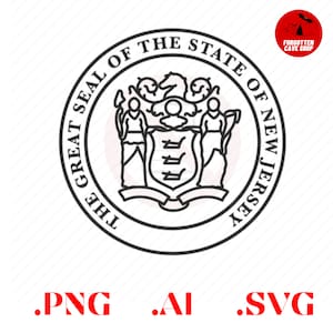 New Jersey State Great Seal Logo Emblem Digital Vector .ai, .svg, .png