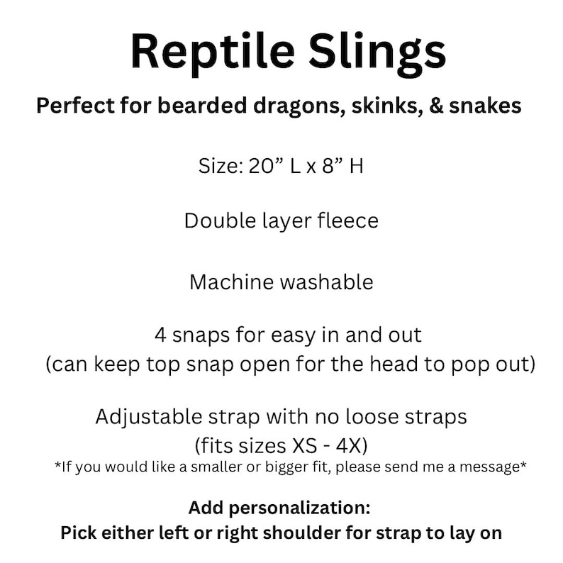 Fleece reptilslingor med justerbar rem bild 9