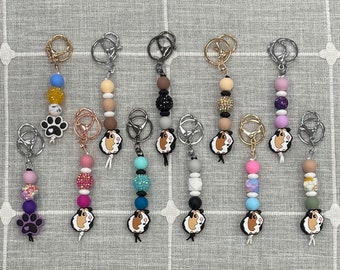 Guinea Pig/Pet Themed Silicone Bead Keychains