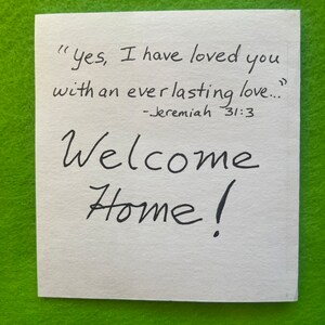 Four Photo Notecard Subscription - Encouragement in New Home, hand-lettered Bible Quotes - Set A