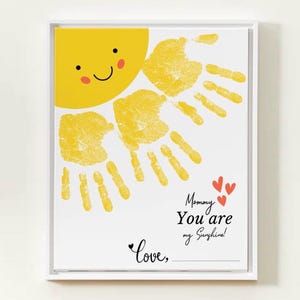 Mommy You Are My Sunshine Handprints souvenir, Sunshine Handprints, cadeau pour maman pour la fête des mères d'une garderie pour tout-petits enfants d'âge préscolaire