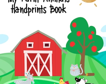 Farm Animals Handprints Book, Handprint Art Craft, Kindergarten, Toddlers, Memory Keepsake, School Activity, PrintablePreschool Handprint