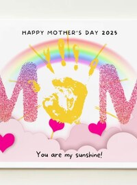 Mommy You Are My Sunshine Handprints Keepsake, Sunshine Handprints, Gift for Mom for Mother's Day from Baby Toddler Prechooler Daycare