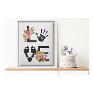 Love Handprint Art, Footprint Love, Gift From Baby, DIY Craft Card Art ...