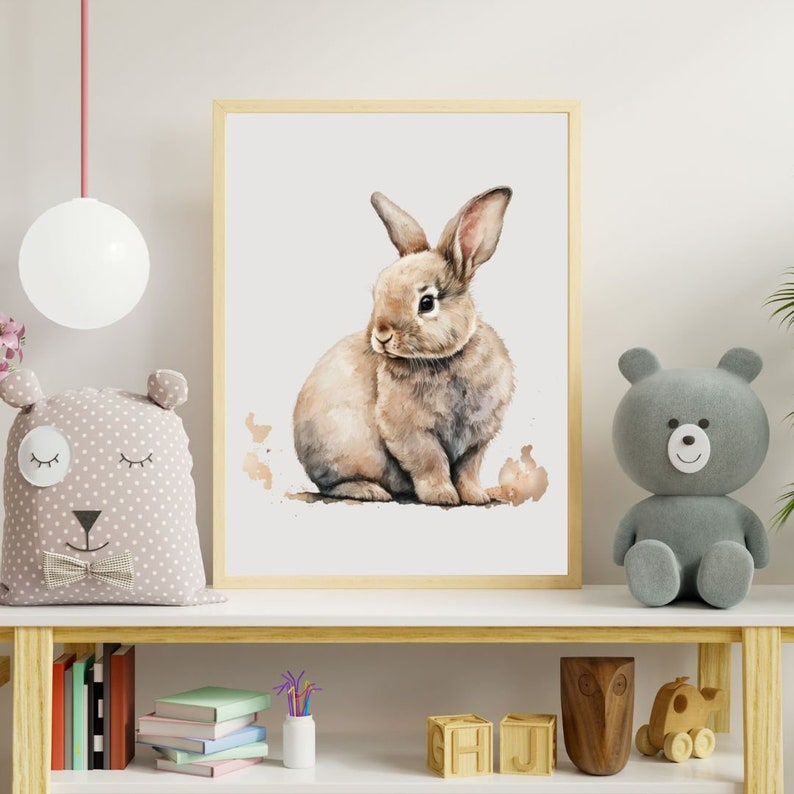 Set of 3 Printable Nursery Wall Art Watercolor Nursery Wall Etsy