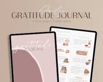 Digital Daily Gratitude Journal | Daily, Monthly, Yearly Reflection for iPad, GoodNotes | Mental Health, Self Care & Mindfulness Journal