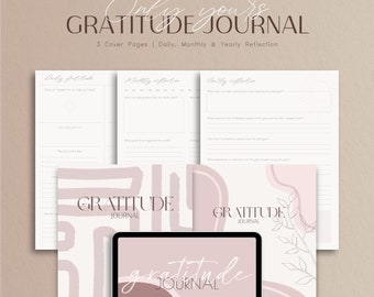 Digital Gratitude Journal | Daily, Monthly , Yearly Reflection for IPad, GoodNotes | Mental Health, Self Care & Mindfulness Journal