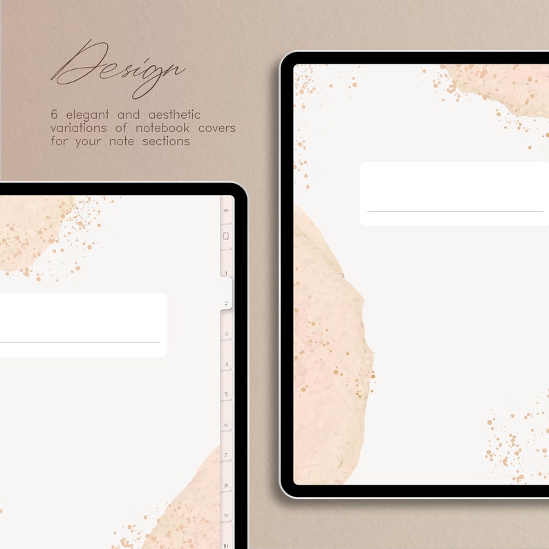 Note Book Variations Portrait Digital Notebook | 12 Tab Hyperlinked Minimalist Digital ...